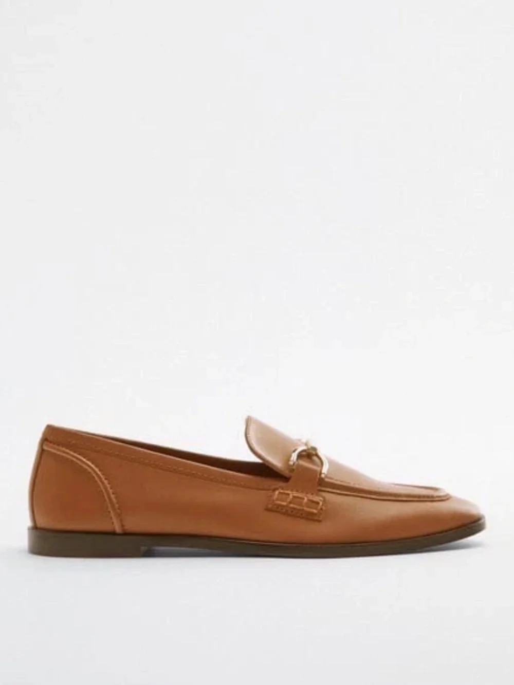New! Zara 36/6 brown leather gold hardware liafers.